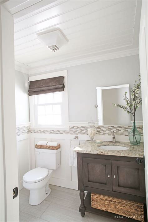 With a few nails and a free saturday, you can turn a surface with but did you know that you can install beadboard on your ceiling as well as your walls? DIY Beadboard Ceiling | Small bathroom vanities, Small ...