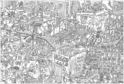 Attic a complex coloring page where is waldo style from the gallery. Complex robots factory - Unclassifiable Coloring Pages for ...