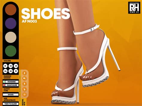 Heeled Sandals Af N003 At Redheadsims Sims 4 Updates
