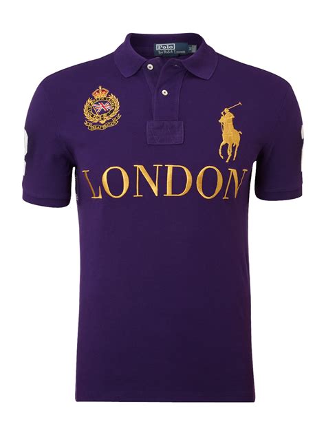 Polo Ralph Lauren London Custom Fitted Polo Shirt In Purple For Men Lyst