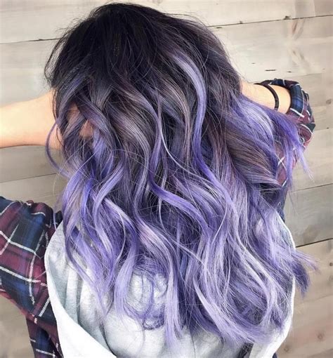 Lilac And Silver Balayage Pastel Purple Hair Purple Ombre Hair