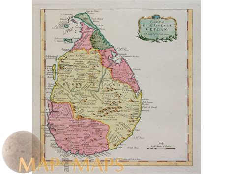 Sri Lanka Map Carta Dell Isola Di Ceylan Bellin 1781 Mapandmaps