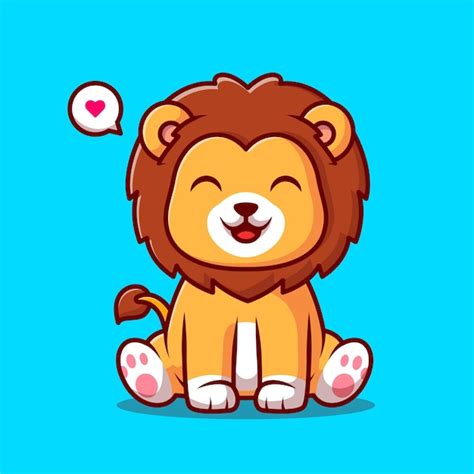 Free Vector Cute Lion Sitting Cartoon Vector Icon Illustration Animal