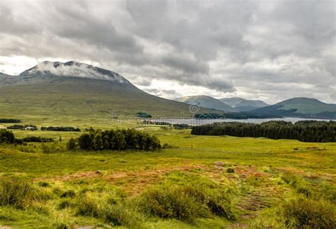 Scottish Highland Landscape Stock Image Image Of Clouds Field 158353069