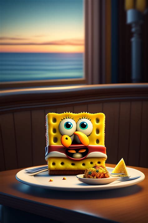 Lexica Spongebob Eating Dinner