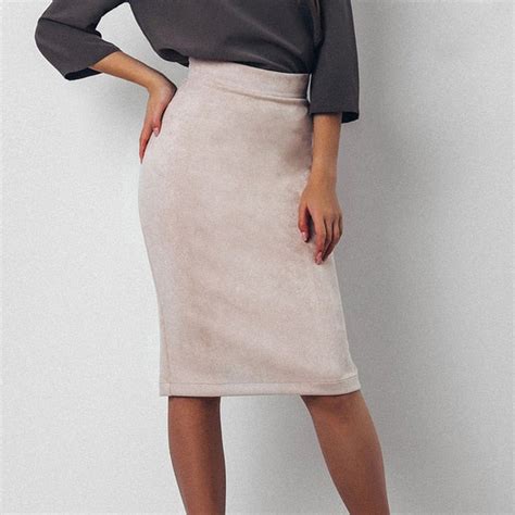 Womens Knee Length Pencil Skirts Fitted Vintage Skirts Plus Sizes