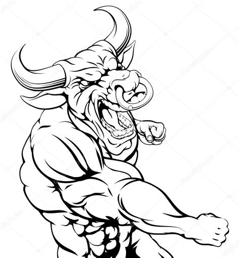 Tough Bull Character Punching — Stock Vector © Krisdog 85431054
