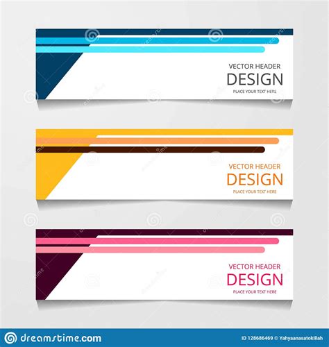 Abstract Design Banner Web Template With Three Different Color Layout