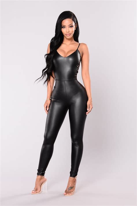 Feels So Classic Faux Leather Jumpsuit Black
