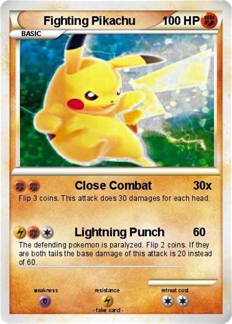 Pokémon Fighting Pikachu 5 5 Close Combat My Pokemon Card