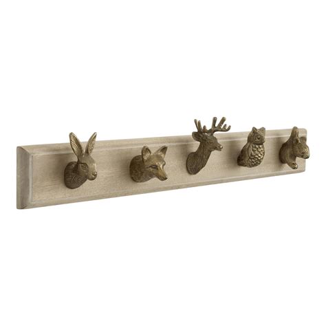 Whitewash Wood And Gold Woodland Animal Wall Rack Etsy In 2022