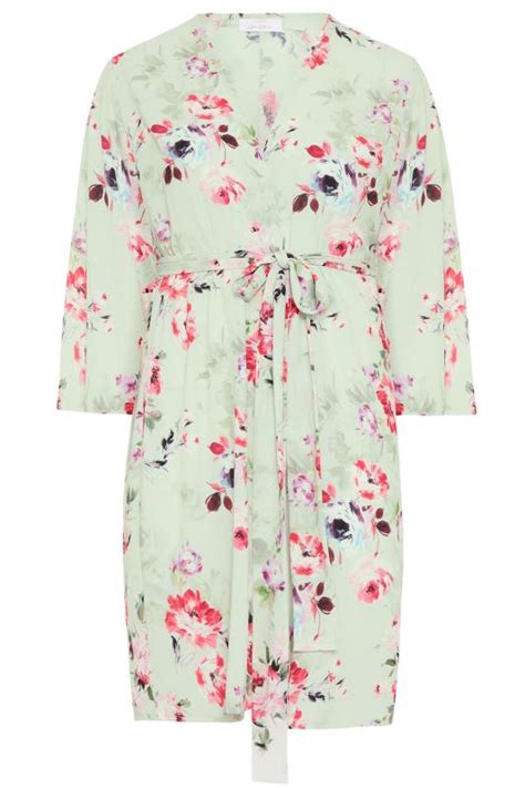 yours london sage green floral kimono yours clothing