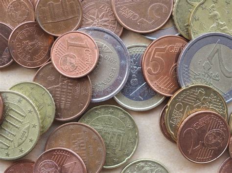 Euro Coins European Union Currency Stock Image Image Of Change Euros