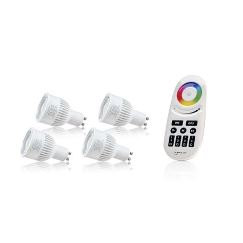 Auraglow 24ghz Rf Remote Control Colour Changing Rgb Gu10 Lamps Led