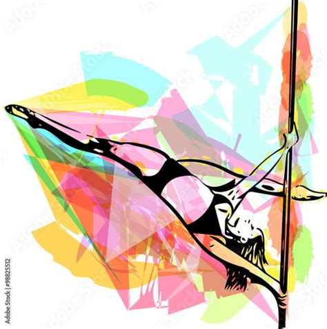 Pole Dance Woman Illustration Stock Vector Adobe Stock