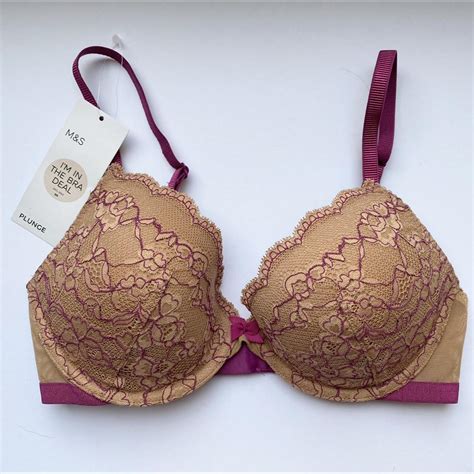 M S Pink Brown Floral Underwired Full Cup Padded Depop