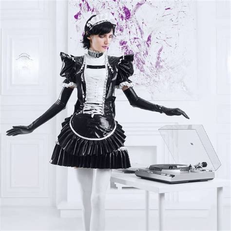 Image Of Black And White Latex Maids Uniform