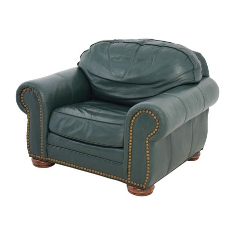 65 Off Clayton Marcus Clayton Marcus Oversized Green Leather Chair
