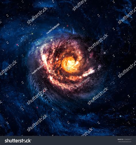Incredibly Beautiful Spiral Galaxy Somewhere Deep Stock Photo 123433417