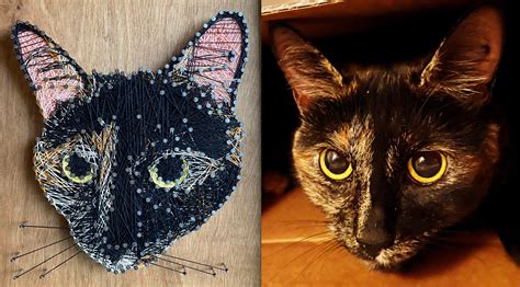 Custom Cat Portrait String Art Etsy