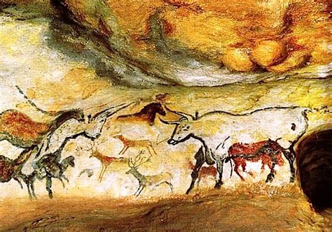 Hall Of The Bulls In The Lascaux Cave In Dordogne France Painted C