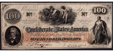 1862 100 Confederate States Of America Note