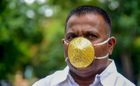 Bangkok Post Indian Man Wears Gold Face Mask To Ward Off Coronavirus