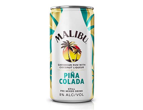 Caribbean rum with natural coconut flavor ex: Malibu's Canned Piña Coladas Are Perfect Pool Drinks ...