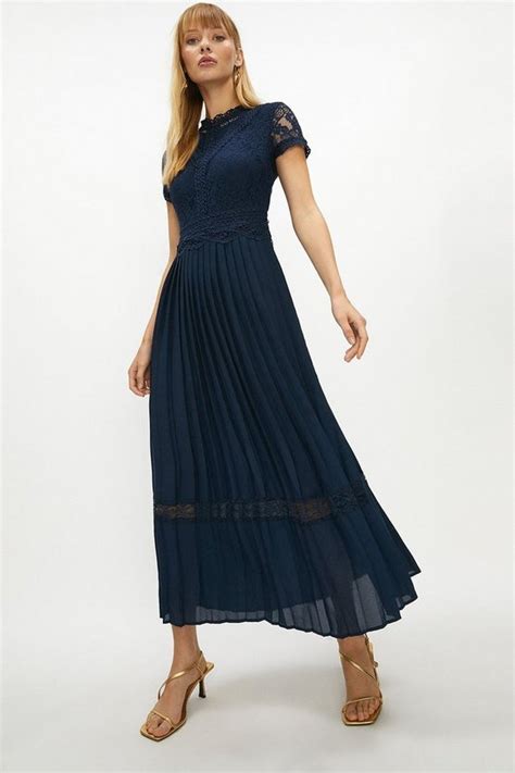 Lace Bodice Pleat Skirt Maxi Dress Coast