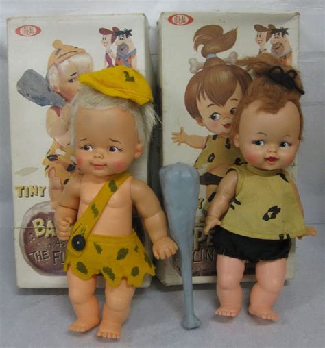 Vtg 1964 Ideal Tiny Bamm Bamm Pebbles Flintstones 11 5 Dolls Original