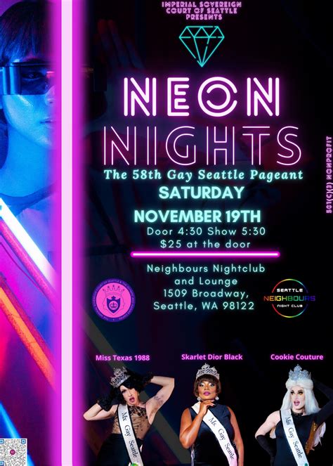 The 58th Annual Gay Seattle Pageant Tickets Neighbours Nightclub