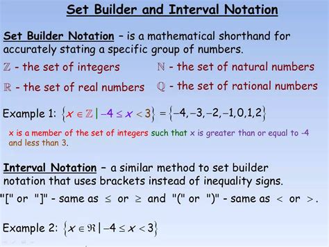 Describe The Following Sets Using Set Builder Notation