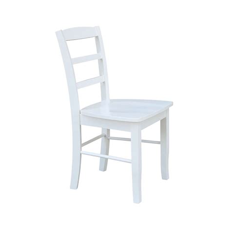 International Concepts Madrid Ladderback Chair In White Finish Set