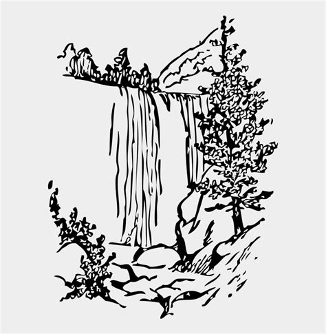 How To Draw A Waterfall With Pencil Another Free Landscapes For