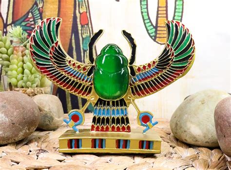 Buy Ebros Egyptian Beautiful Winged Scarab Amulet Ankh Symbol Of