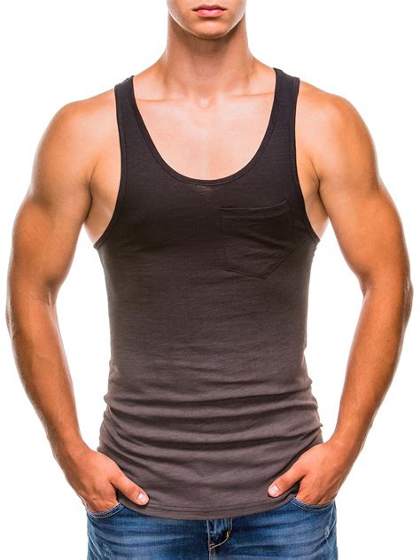 Mens Plain Tank Top S845 Black Modone Wholesale Clothing For Men