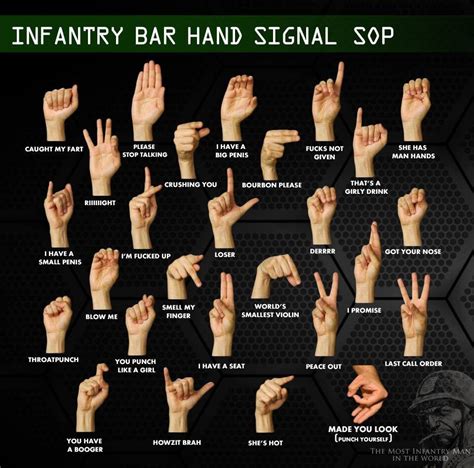 Infantry Bar Hand Signals Military