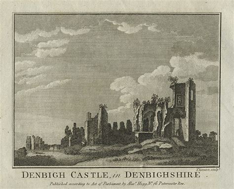 Old And Antique Prints And Maps Wales Denbigh Castle 1786 Wales