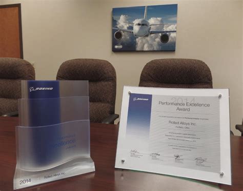 Rolled Alloys Receives Silver Boeing Performance Excellence Award
