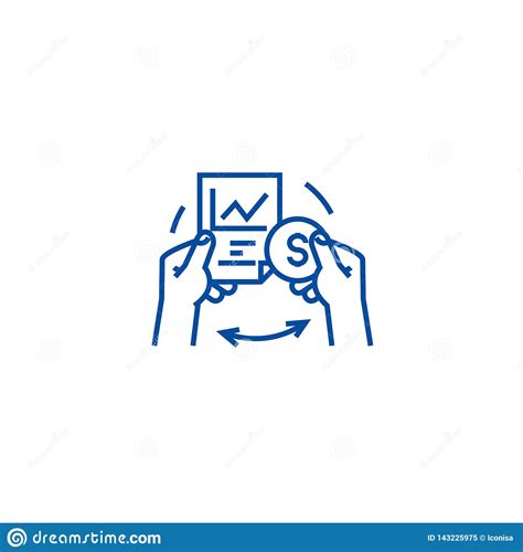 Vector line concept stock exchange. Stock Exchange Line Icon Concept. Stock Exchange Flat ...