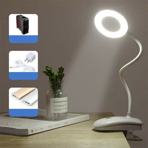 Flexible USB LED Reading Light Rechargeable Dimmable Bedside Desk top