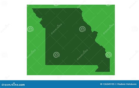 Missouri Map State In The Midwestern United States Stock Vector
