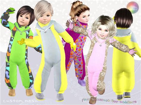 Natef005s Toddler Plain Snowsuit Sims 4 Toddler Sims Snow Suit