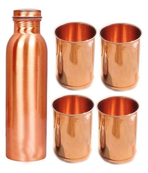 Mm Pure Copper Bottle Glass Pcs Lemon Set Buy Online At Best Price