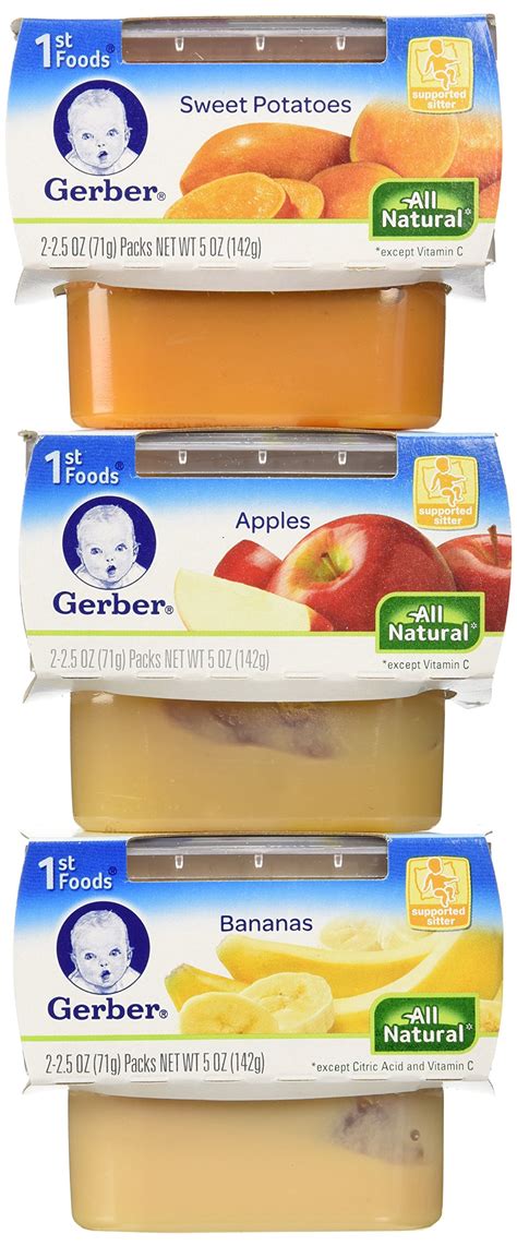 Gerber 1st Foods 2カウント Of Squash Tubs 8 Squash 8パック Purees Count 25