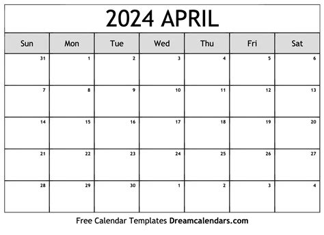 Download Printable April 2024 Calendars 2024 Calendar Printable