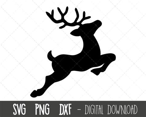 Reindeer Svg Flying Reindeer Svg Reindeer Silhouette Deer Etsy