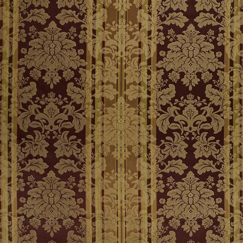 Burgundy Brown Damask Damask Upholstery Fabric By The Yard