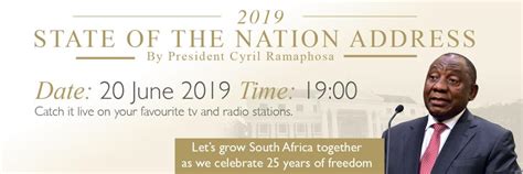 But what be some of de key things wey de leader of di west african nation go like talk about in en address? State of the Nation Address 2019 | South African Government