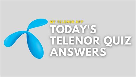 Today 4 November Telenor Quiz Answers Of My Telenor App